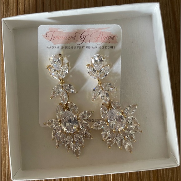 Gold Statement Earrings - Picture 2 of 3